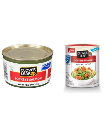 Clover Leaf Sockeye Salmon Wild Red Pacific- 213g 24 Count - Canned Salmon & Flaked Sockeye Salmon Wild Pacific 3 PACK (3x142g) 1 Count - Canned Salmon Canned Salmon+ Fish 142 g