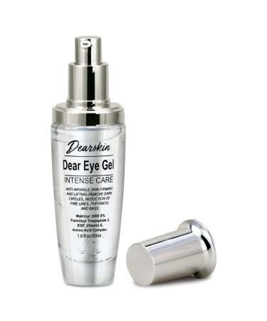 Dearskin Eye Gel for Puffiness Wrinkles - Dark Circles Anti Aging Treatment for Eye Lift Bag Remover Under Eyes with Matrixyl 3000 8% and Botanical Hyaluronic Acid Best Natural Formula Fine Line Vegan
