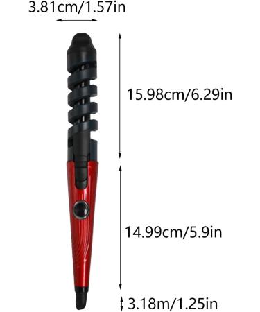 Spiral Screw Rod Electric Curling Iron - Constant Temperature Hair Care - Red Ceramic Glaze - 31.5x3.5cm - Buy Online on GoSupps.com