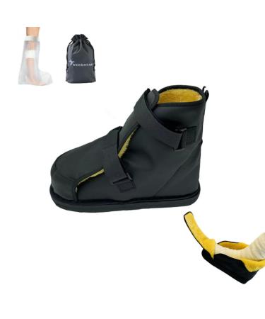 WEEOATAR Medical Boot Post-op Shoe Adjustable Walking Shoe with Magic Sticks Orthopedic Boot Recovery Shoe for Post-surgery Broken Foot or Toe Stress Fractures Bunions or Hammer(Thick Black2 M) M Thick Black2