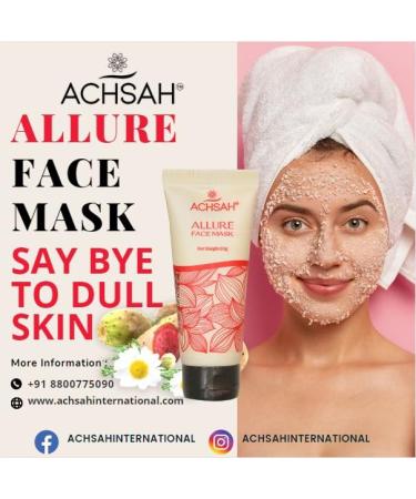 ACHSAH Allure Face Mask - Betalain Pigments & Vitamin K Paraben & Sulfate-Free Refreshing & Resurfacing for All Skin Types - 60g/2.1oz - Buy Online on GoSupps.com