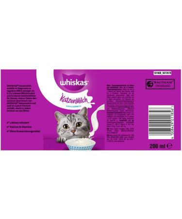 WHISKAS Cat Milk 200ml - Supplementary Feed for Cats & Kittens Over 6 Weeks | International Shipping Available - Buy Online on GoSupps.com