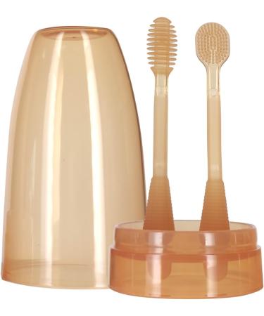 Infant-to-Toddler Silicone Toothbrush | First Toothbrush with Tongue Cleaner & Storage Cup - Buy Online on GoSupps.com