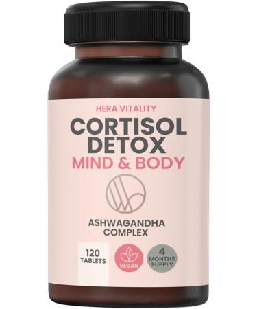 HERA VITALITY Cortisol Detox Mind and Body Cortisol Reducing Supplement 1000mg - 120 Tablets