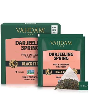 Vahdam Teas Black Darjeeling Tea - 15 Premium Tea Bags (1.06 oz) | Authentic Flavor - Buy Online on GoSupps.com