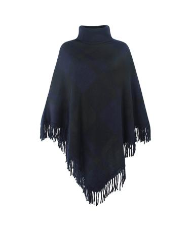 HANXIULIN Winter Scarf Women Personality Soft Winter Warm with Button Scarves for Cold Weather Triangle Scarf One Size Navy