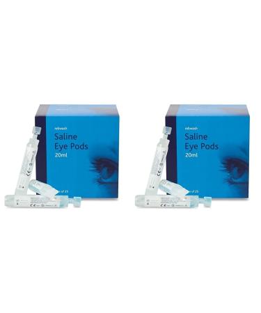 Reliwash Saline Eye Wash Pods 25 x 20ml (Pack of 2) 20 ml (pack of 50)
