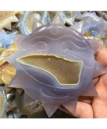 1pc Natural Crystals Gemstone Natural Agate geode Sun god for Gift 70-75mm Stone Mineral Specimen - Buy Online on GoSupps.com