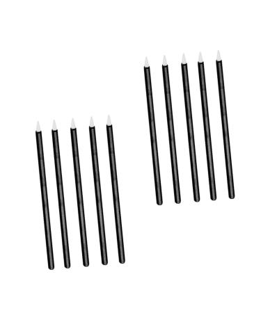TOVINANNA 200 Pcs Disposable Eyeliner Mascara Brush Wands White Eye Liner Makeup Plastic Black 1 count (Pack of 1) Blackx2pcs
