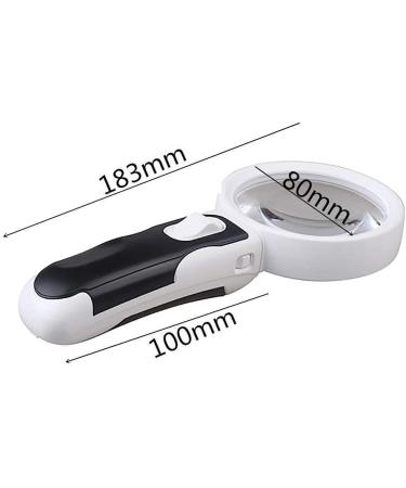 Magnifying Glass Led Large Handheld Modes 10X Reading for Seniors Low Vision Books Pages Magazines Newspapers Maps Jewelry Magnifier/White Comfortable Anniversary - Buy Online on GoSupps.com