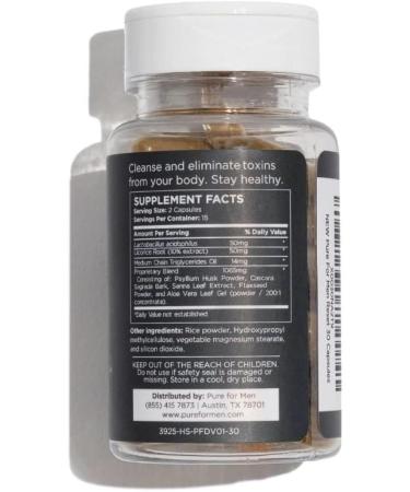 Pure for Men Cleanliness Fiber Supplement 120 Capsules & Reset Detox 30 Capsules - Vegan Formula - Buy Online on GoSupps.com