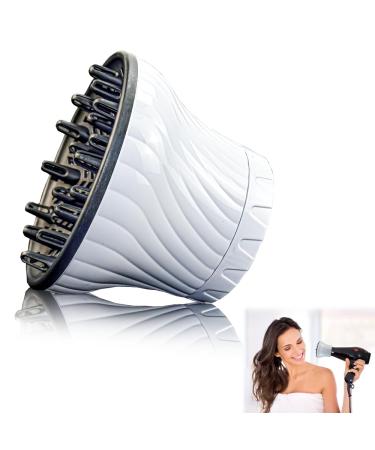 Sltaxar hair diffuser attachment universal diffuser hair dryer white hair dryer attachment lure diffuser hair dryer attachment attraction for hair dryer with nozzle 1.4-3 inches for curly or wavy hair