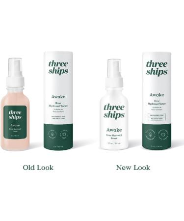 Three Ships Awake Rose Hydrosol Toner | Vegan Facial Tonic for Dry/Normal Skin | Calming & Soothing | 60mL - As Seen on Dragon's Den - Buy Online on GoSupps.com