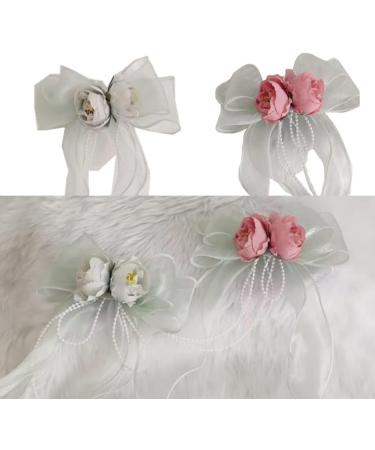 XIAHIOPT Pastoral Bowknot Flower Shapes Hair Clip Costume Hair Accessories for Women Spring Party -Slip Hairpins Green - Buy Online on GoSupps.com