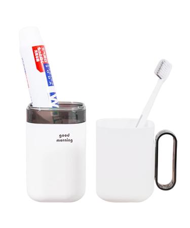 univolunaris Travel Toothbrush Cup Camping Hotel Washable with Handle Toiletries Capacity (Gray)