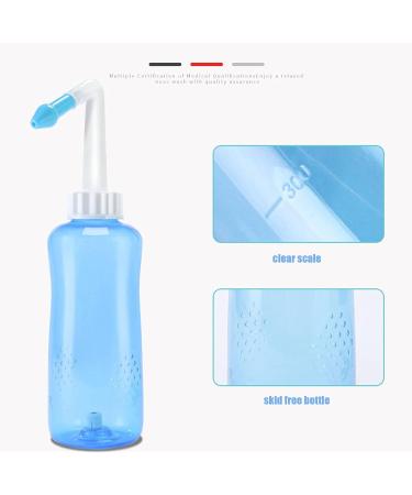 500ml Neti Pot Sinus Rinse Bottle with 2 Nozzles - Nasal Irrigation for Adults & Kids - Buy Online on GoSupps.com