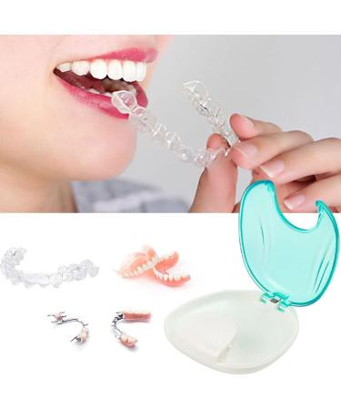 Press-to-Open Retainer Case Portable Denture Box Teeth Retainer Box False Teeth Container for Denture Braces Mouth Guard (Green) Lake Green - Buy Online on GoSupps.com
