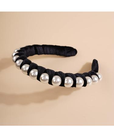 Wiwpar Black Velvet Pearl Headband - Elegant Hair Hoop for Women & Girls - Buy Online on GoSupps.com