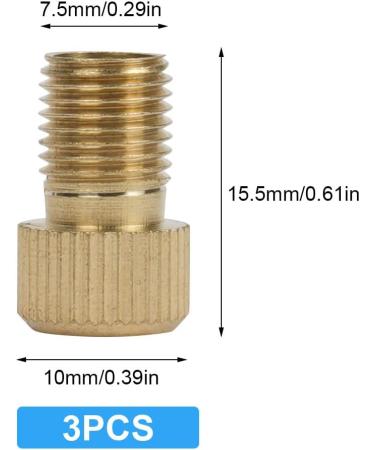Flintronic Brass Bicycle Valve Adapter - 3 Pack | Durable Brass Auto Ventile Valve with Sealing Ring | Gold Finish for Bikes & Cars - Buy Online on GoSupps.com