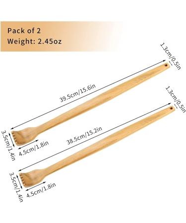 Gita Wooden Back Scratcher - Manual Back Massage Tool with Long Handle (39.6 cm) - 2 Pieces for Ultimate Body Relaxation - Buy Online on GoSupps.com