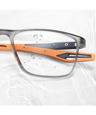 Fashion Progressive Reading Glasses for Men - 2.0x Anti-Blue Light Multifocus & Anti-Fatigue - Stylish Orange Color - Buy Online on GoSupps.com