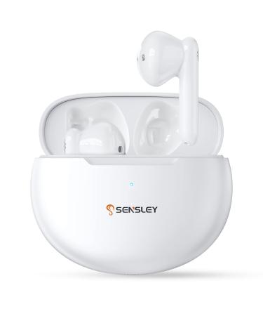 Sensley S01 Rechargeable Hearing Aids Hearing aids for Seniors & Adults with Noise Canceling Invisible Hearing Amplifier with Portable Charging Case Pair (Pearl White)