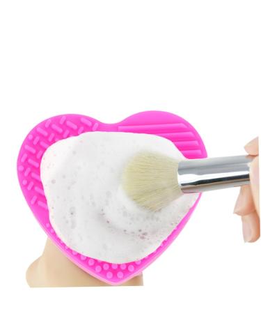 Housoutil Makeup Brush Cleaner - Silicone Cleaning Pad & Applicator - Rose Red 8x8.5cm | Effective Brush Washing Mat - Buy Online on GoSupps.com