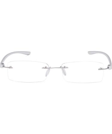 Reducblu Rimless Reading Glasses - Small Silver 2.5 Diopter Readers for Men and Women - Buy Online on GoSupps.com