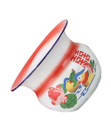 Cabilock Chinese Enamel Spittoon Chamber Pot Urine Bucket Portable Toilet Potty Urinals Urine Pot for Pregnant Women Adults Elderly Night Camping