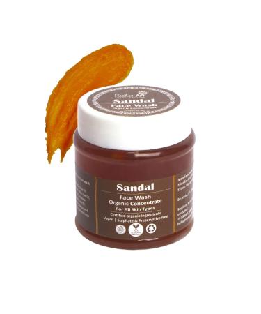 Sandal Face Wash Concentrate | Turmeric & Mango Butter | Daily Use for All Skin Types | Sulphate & Paraben Free | Vegan & Cruelty Free | 4.4 Oz