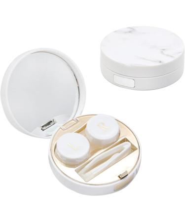 Buy Homsfou 2 STK Marble Contact Lens Container - Portable Travel Case & Solution Holder for Eye Care | International Shipping Available - Buy Online on GoSupps.com