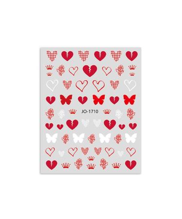 DIY Manicure Love Heart Flowers Nail Art Nail Stickers Pink Bow-knot Nail Decals Strawberry(3)