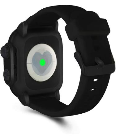 Waterproof Silicone Apple Watch Band Case - 44mm Series 4/5/6/SE | Drop & Shockproof Black iWatch Cover - Buy Online on GoSupps.com