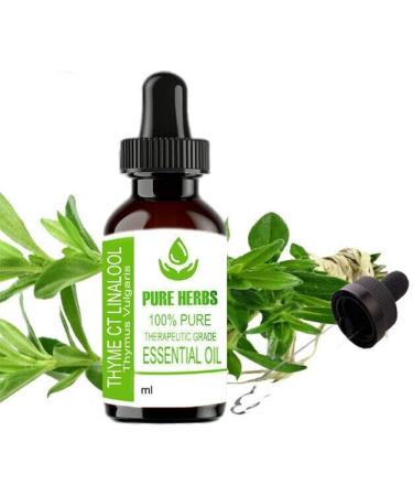 Pure Herbs Thyme ct Linalool Essential Oil (Thymus Vulgaris) - 10 ml | Premium Quality Herbal Extract for Aromatherapy & Wellness - Buy Online on GoSupps.com