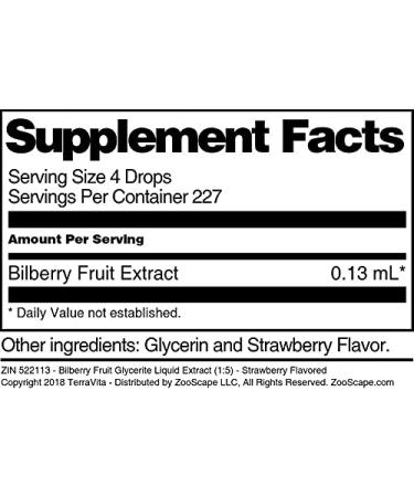 Bilberry Fruit Glycerite Liquid Extract (1:5) - Strawberry Flavored (1 oz ZIN: 522113) - 3 Pack - Buy Online on GoSupps.com