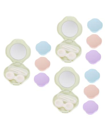 Healeeved 12 pieces Color care box silicone container Small plastic container Brillen cleaner-etui Double glasses case container PP eye organizer set