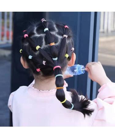 100 Multicolor Elastic Hair Ties for Fine, Thick, Curly Hair & Sensitive Scalps - Nylon Hair Accessories (4mm) - Buy Online on GoSupps.com