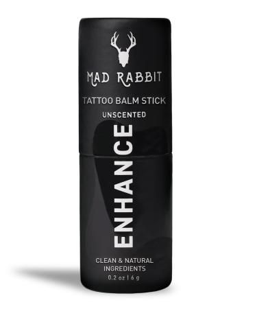 Mad Rabbit Enhance Tattoo Balm Stick-Tattoo Aftercare Brightener & Moisturizer, Organic & All Natural, Color Enhancement, Fragrance-Free (.2oz)