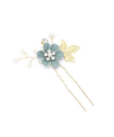 NUOBESTY 4pcs Wedding Hair Comb Set - Handmade Floral Bridal Headpiece with Rhinestones in Green | Bridal Hair Pin & Clip Set for Bride - Wedding Dress Accessories - Buy Online on GoSupps.com