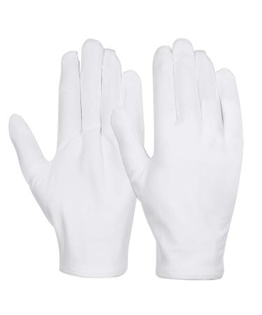 Anus cotton gloves 3 pairs of white cotton gloves fabric serving gloves for eczema moisturizing dry hands coin jewelry silver archive costume inspection medium size