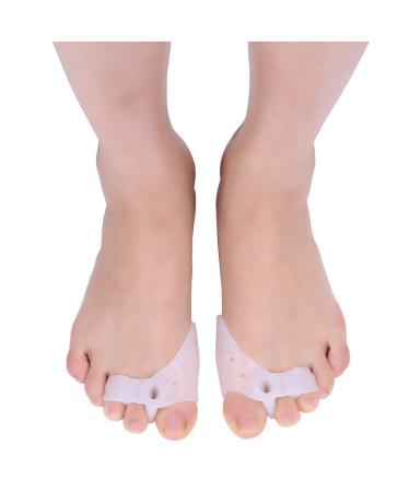 Agatige Gel Toe Separators 2 Pairs Non-Slip Hammer Toe Straightener Big Toe Bunion Protector for Men & Women