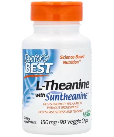 DoctorsBEST Doctor's Best Suntheanine L-Theanine | Supports Relaxation and Stress Relieves - 150mg - 90 Capsules