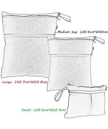 Damero Set of 3 Changing Bags with Reusable Fabric Waterproof Wetbag - Green Forest - Buy Online on GoSupps.com