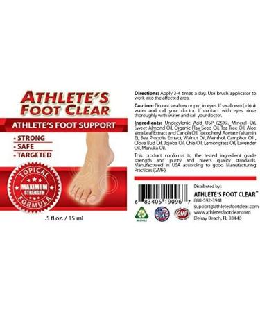 Athlete's Foot Clear - Tea Tree Oil Aloe Vera Undecylenic Acid - 1 Bottle USA-Made - Buy Online on GoSupps.com