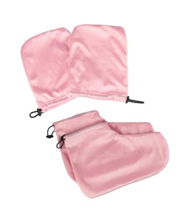 Uonlytech 2 Pairs Gloves Paraffin Hand Paraffin Wax Foot Cover Wax Bath Foot Cover Hot Wax for Hands Parrafin Wax for Hands Disposable Underpads Paraffin Accessories Hand Use Dip Wax Pink