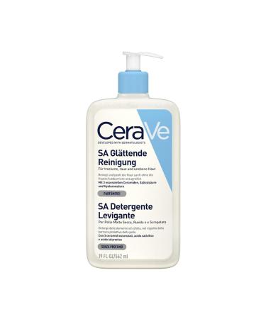 Cerave SA smooth cleaning for the face and body for dry rough and uneven skin with hyaluron salicylic acid and 3 essential ceramids 1 x 562 ml