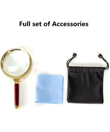 10X Glass HD Lens Redwood Handle Large Handheld Magnifier for Kids Jewellers Reading Newspaper Books Elderly The Best Gift Loupe Good Times - Buy Online on GoSupps.com