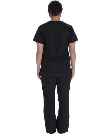 Vital Threads Unisex Scrubs Set V-Neck Top & Drawstring Pant VT509C - Medium Black - Buy Online on GoSupps.com