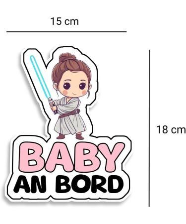 Bratikishop Baby on Board Sticker - Baby Jedi Girl | Durable & Waterproof Car Safety Signal | 18x15 cm - Buy Online on GoSupps.com