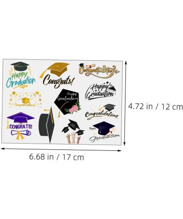 6 Sheets Graduation Season Stickers Graduation Stickers Graduation Body Decorative Stickers Graduation Sticker Arm Stickers Gradient Envelope Emulsion - Buy Online on GoSupps.com